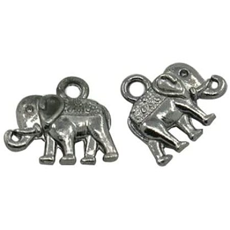 Arricraft About 100pcs Gunmetal Alloy Vintage Elephant Pendants Tibetan Style Elephant Charms Alloy Pendants Jewelry Findings for Jewelry Making