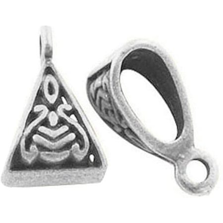 Arricraft 100pcs Alloy Hanger Links Triangle Shape Tibetan Style Bail Beads Antique Silver Links for Necklace Dangle Earring Making