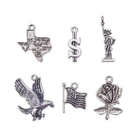ARRICRAFT America Theme Tibetan Style Antique Silver Alloy Pendants for Jewelry Making