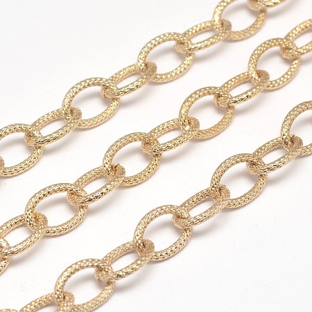 ARRICRAFT Electroplate Iron Cable Chains, Soldered, Lead Free & Nickel Free, Golden,12x9x2mm