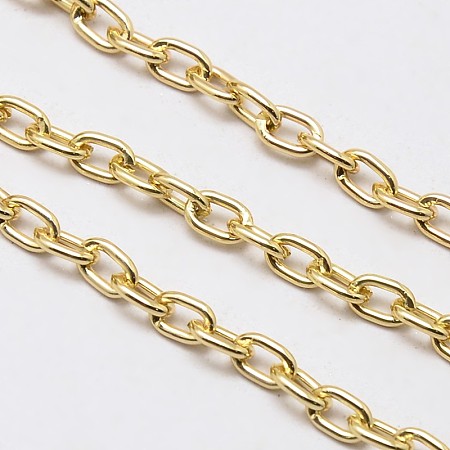 ARRICRAFT Aluminium Cable Chains, Unwelded, Oval, Lead Free & Nickel Free, Golden, 5.8x3.8x1mm