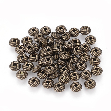 Zinc Alloy Spacer Beads, Flat Round, Lead Free & Nickel Free, Antique Bronze, 6x3.2mm, Hole: 2mm