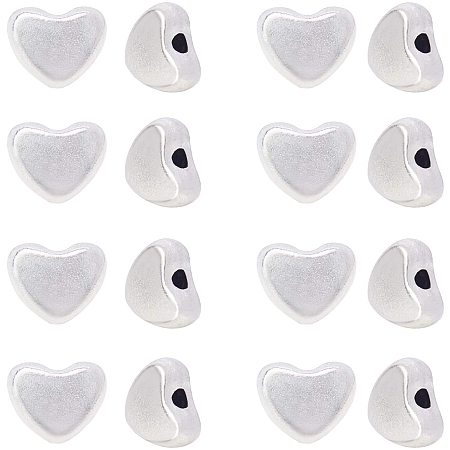 Arricraft 100pcs Metal Heart Beads, Alloy Spacer Beads, Tibetan Jewelry Beads, Heart Loose Beads for Bracelet Necklace Jewelry Making Supplies-Antique Silver