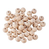 NBEADS 100 Pieces Natural Round Wooden Beads 20x18mm Loose Spacer Beads for DIY Jewelry Making or Decorations