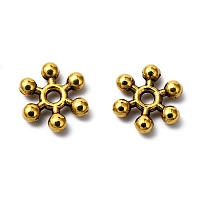 Honeyhandy Tibetan Style Alloy Spacer Beads, Snowflake, Cadmium Free & Lead Free, Antique Golden, 8x7x2mm, Hole: 1.5mm