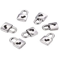 PandaHall Elite 50pcs Antique Silver Lock Charms Pendants Tibetan Metal Alloy Charms for Bracelets Necklace Jewelry Crafts Making Accessories 10.5x7x2.5mm