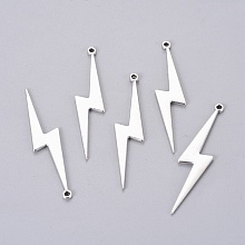 Honeyhandy Tibetan Style Alloy Lightning Bolt Big Pendants, Cadmium Free & Lead Free, Antique Silver, 52x11x1.5mm, Hole: 1mm