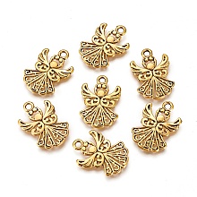 Honeyhandy Tibetan Style Alloy Pendants, Cadmium Free & Lead Free, Angel, Antique Golden, 20x14x1mm, Hole : 1.5mm