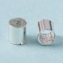 Honeyhandy Brass Crimp Beads, Cadmium Free & Lead Free, Tube, Silver Color Plated, 2.5x2.5mm, Hole: 2mm, about 628pc/10g