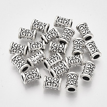 Honeyhandy Tibetan Style Alloy Beads, Cadmium Free & Lead Free, Column, Antique Silver, 10x7x6.5mm, Hole: 3.5mm