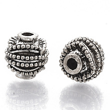 Honeyhandy Tibetan Style Alloy Beads, Cadmium Free & Lead Free, Pine Cone, Antique Silver, 10x10mm, Hole: 2.5mm