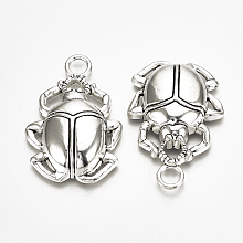 Honeyhandy Tibetan Style Alloy Pendants, Beetle, Cadmium Free & Lead Free,, Antique Silver, 40x27x8mm, Hole: 5mm