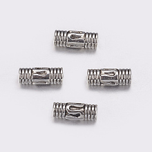 Honeyhandy Tibetan Style Alloy Beads, Tube, Cadmium Free & Lead Free, Antique Silver, 8.5x3mm, Hole: 1.5mm