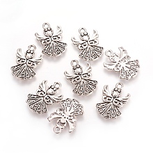 Honeyhandy Tibetan Style Alloy Pendants, Cadmium Free & Lead Free, Angel, Antique Silver, 20x14x1mm, Hole : 1.5mm