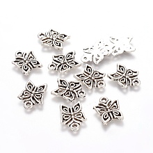 Honeyhandy Tibetan Style Alloy Pendants, Lead Free & Cadmium Free, Antique Silver, Butterfly, 15x12.5x2mm, Hole: 2mm