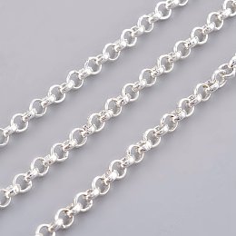 Honeyhandy Iron Rolo Chains, Belcher Chain, Unwelded, Lead Free, Silver Color Plated, with Spool, Size: Chain: about 2.5mm in diameter, 1mm thick, about 328.08 Feet(100m)/roll