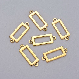 Honeyhandy Alloy Links connectors, Cadmium Free & Lead Free, Rectangle, Antique Golden, 30x11.5x2mm, Hole: 2mm