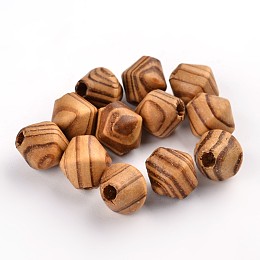 Honeyhandy Undyed Natural Wood Beads, Bicone, Lead Free, Peru, 16x15mm, Hole: 5mm