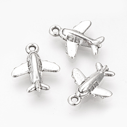 Honeyhandy Tibetan Style Alloy Airliner Charms, Passenger Airplane, Cadmium Free & Lead Free, Antique Silver, 15.5x13.5x3.5mm, Hole: 1.5mm