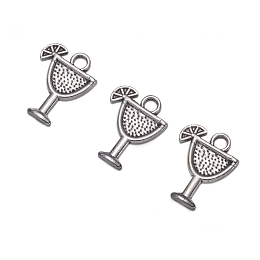 Honeyhandy Tibetan Style Tropical drink Alloy Pendants, Lead Free and Cadmium Free, Margarita, Antique Silver, 17x14x2mm