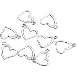 PandaHall Elite 50pcs Heart Pendants Charms Antique Silver Tibetan Style Jewelry Charms Alloy Heart Pendants for Bracelets Necklace Jewelry Making Tibetan Accessories 13x15x1mm