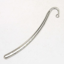 Honeyhandy Antique Silver Tibetan Style Bookmark Findings, Lead Free and Cadmium Free, 125x7x2mm, Hole: 3mm