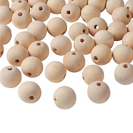 Honeyhandy Unfinished Natural Wood Beads Spacer Craft Beads for DIY Macrame Rosary Jewelry, Lead Free, Round, Moccasin, 25mm, Hole: 4.5~5mm