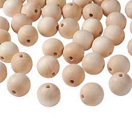 Honeyhandy Unfinished Wood Beads, Natural Wooden Loose Beads Spacer Beads, Lead Free, Round, Moccasin, 6x5~6mm, Hole: 2~3mm