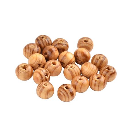 NBEADS 3000 Pcs 8mm Peru Color Round Wood Beads Natural Wooden Spacer Beads Loose Beads for DIY Jewelry Making