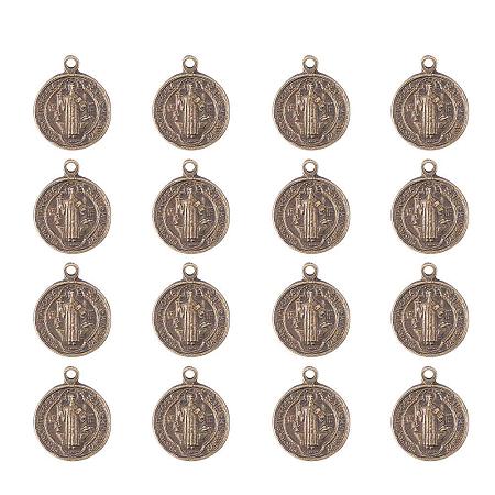 ARRICRAFT 200 Pcs Tibetan Style Alloy Charm Pendants Medal Saint Cross Beads Lead Free and Cadmium Free Antique Bronze