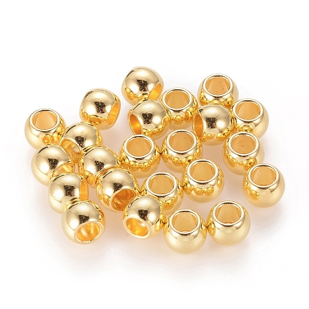 Honeyhandy Tibetan Style Spacer Beads, Lead Free and Cadmium Free, Drum, Golden, 6x7mm, Hole: 3.5mm