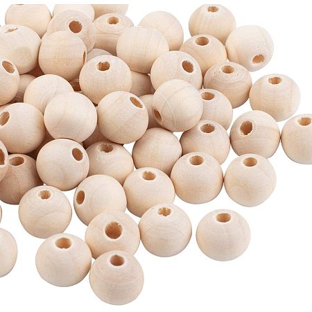 Pandahall Elite 1800pcs 12mm Natural Round Wooden Beads Wooden Loose Beads Wooden Spacer Beads for Crafts DIY and Jewelry Making