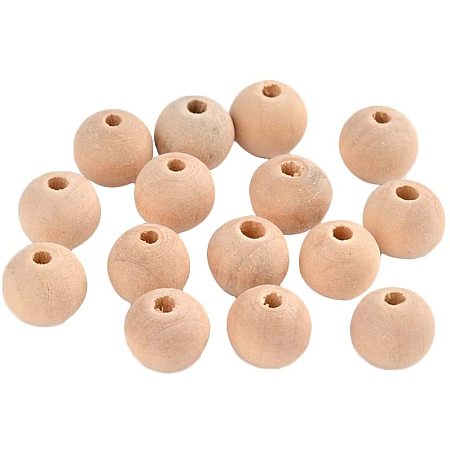 Pandahall Elite 900pcs 12mm Natural Round Wooden Beads Unfinished Wooden Loose Beads Wooden Spacer Beads for Crafts DIY and Jewelry Making