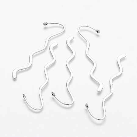 ARRICRAFT 5 pcs 86mm Zinc Alloy Wavy Bookmark with 2.5mm Hole for Adults DIY Gift Decoration Antique Silver