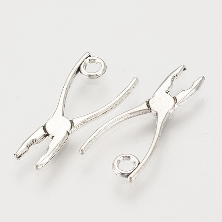 Honeyhandy Tibetan Style Alloy Pendants, Pliers, Cadmium Free & Lead Free,, Antique Silver, 23.5x10.5x1.5mm, Hole: 2mm