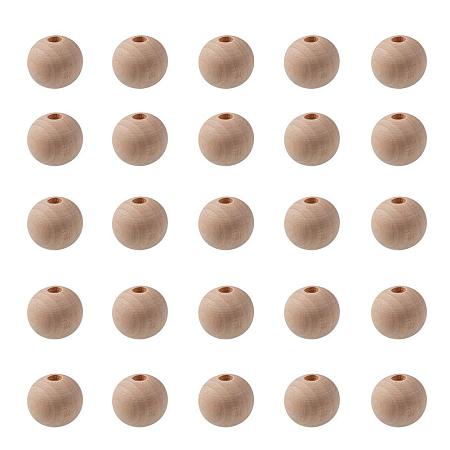 ARRICRAFT 20mm Natural Unfinished Wood Spacer Beads Round Ball Wooden Loose Beads for Crafts DIY Jewelry Making