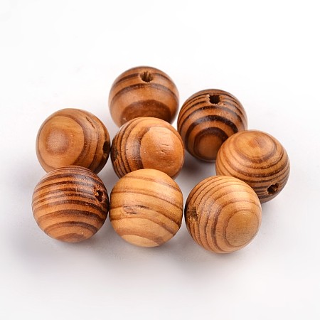 Honeyhandy Natural Wood Beads, Round, Lead Free, Burlywood, 8x7mm, Hole: 2.5mm