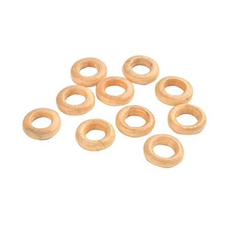 ARRICRAFT 50pcs Annular Wooden Linking Rings Blank Cutout Round Wood Rings Charms Connectors for Jewelry and Craft Making, 15mm