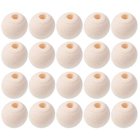 ARRICRAFT 10mm Natural Unfinished Wood Spacer Beads Round Ball Wooden Loose Beads for Crafts DIY Jewelry Making
