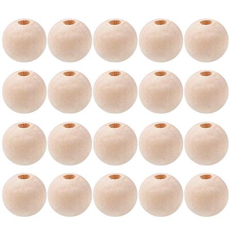 ARRICRAFT 50 Pcs 12mm (1/2 Inch) Natural Unfinished Wood Spacer Beads Round Ball Wooden Loose Beads for Crafts DIY Jewelry Making