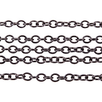 PandaHall Elite 5 Yard Nickel Free Color-Keeping Brass Cross Chains Size 2x1.5x0.5mm Gunmetal 16 Feet Jewelry Making Chain