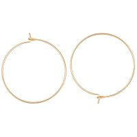 BENECREAT 30PCS 18K Gold Plated Round Earring Hoops Beading Earring Hoops for Valentine's Day, Anniversaries Gifts and Favors