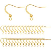 BENECREAT 50PCS 18K Gold Plated Earring Hooks Ear Wires, Fish Earring Hooks with Ball Dangle for DIY Jewelry Making Craft