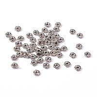 ARRICRAFT Tibetan Style Flower Spacer Beads, Metal Findings Accessories for DIY Crafting, Lead Free & Nickel Free & Cadmium Free, about 5.5mm in diameter, 2mm thick, hole: 1mm