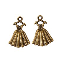 NBEADS 20 Pcs Alloy Vintage Dress Pendants Charms for Jewelry Making, Lead Free and Cadmium Free, Antique Bronze, 20x13x2mm