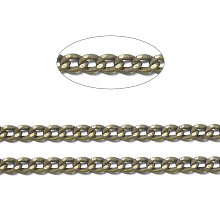 Honeyhandy Brass Twisted Chains, Curb Chains, Diamond Cut, Soldered, Faceted, with Spool, Oval, Lead Free & Nickel Free & Cadmium Free, Antique Bronze, 2x1.5x0.45mm, about 301.83 Feet(92m)/roll