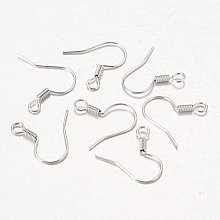 NBEADS 5000Pcs Iron Earring Hooks, Nickel Free, Platinum Color, 1.5cm long, hole: about 2.5mm