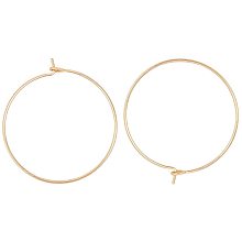 BENECREAT 30PCS 18K Gold Plated Round Earring Hoops Beading Earring Hoops for Valentine's Day, Anniversaries Gifts and Favors