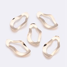 Honeyhandy Brass Linking Rings, Long-Lasting Plated, Nickel Free, Real 18K Gold Plated, 40.5x21x1mm, Hole: 11x29.5mm