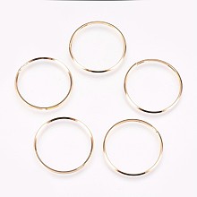 Honeyhandy Brass Linking Rings, Nickel Free, Real 18K Gold Plated, 30x1mm